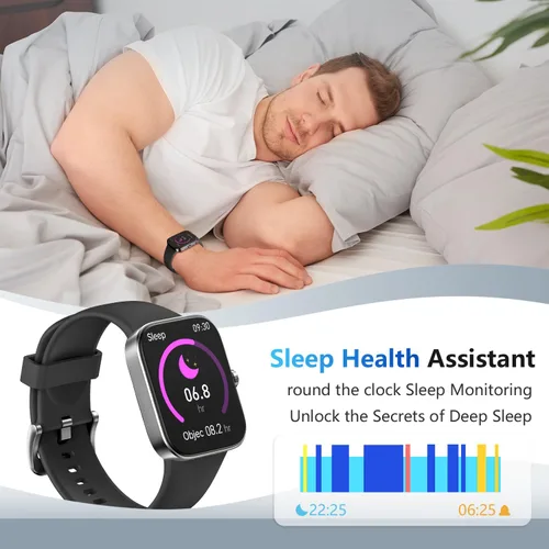 Miniatura 6 de Reloj inteligente para hombres y mujeres, pantalla táctil HD de 1.85 pulgadas, notificaciones/llamadas Bluetooth, IP68 impermeable, más de 140 modos