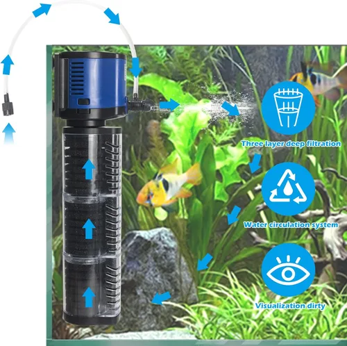 Miniatura 3 de Bomba de estanque de filtración de 660 GPH, bomba de agua sumergible de sumidero con filtro de esponja, 8 pies de elevación alta, silenciosa