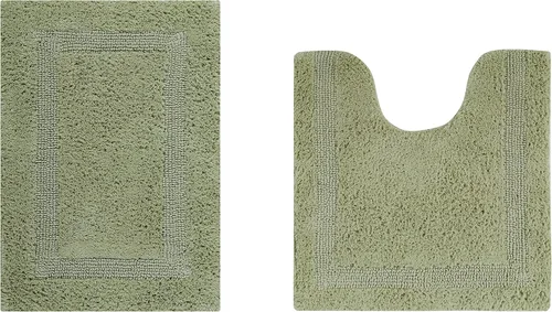 Miniatura 54 de Better Trends Alfombra de Inodoro en Forma de U Cubierta de Asiento de Inodoro de Lujo 100% Algodón Absorbente de Agua, Cubierta de Tapa Reversible