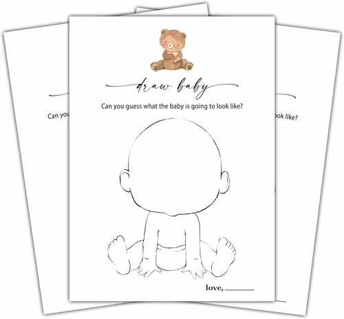 Miniatura 8 de Juego de Bingo para Bebé de Foosproea, Tarjeta de Juego de Fiesta de Baby Shower Minimalista, Ideas de Fiesta Temática de Oso Boho de Género