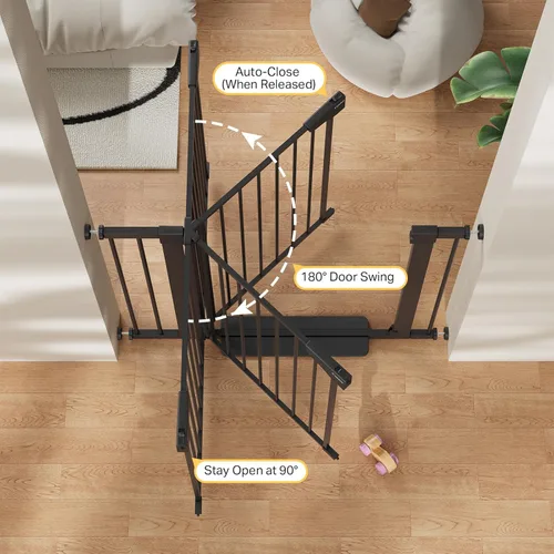 Miniatura 4 de Cumbor Puerta de bebé extra alta de 36 pulgadas para escaleras, puerta para perros de 29.7-40.6 pulgadas de ancho para puertas, puertas de mascotas