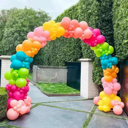 Miniatura 6 de Globos arcoíris, 12 pulgadas 50 unidades, multicolor, globos arcoíris azul celeste verde amarillo naranja rosa intenso, de látex, para cumpleaños
