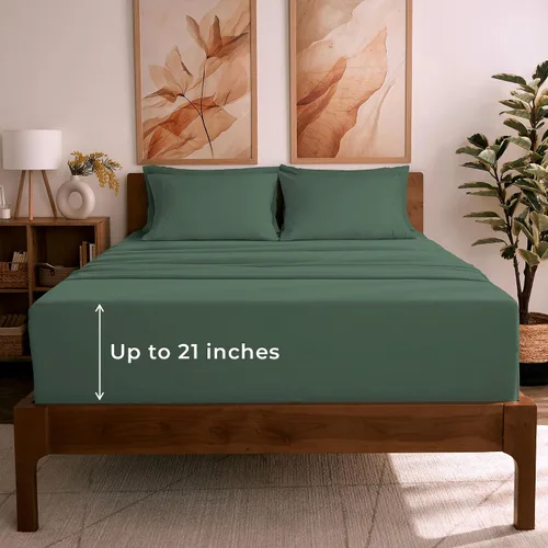 Miniatura 24 de Mellanni Juego de Sábanas Split King - Colección Icónica de 7 Piezas para Ropa de Cama, (Incluye 4 Fundas de Almohada), Bolsillo Profundo de 16 1394