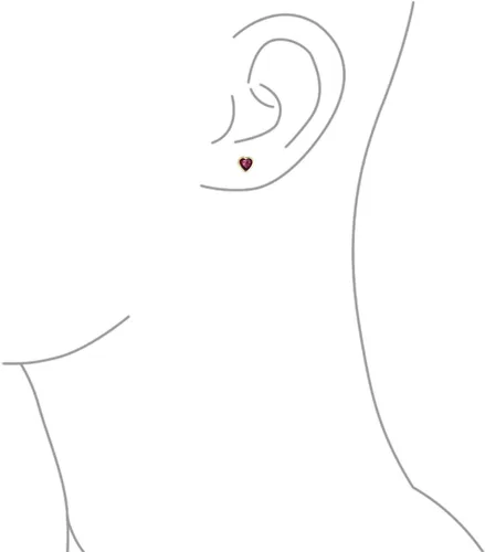 Miniatura 3 de Aretes de tuerca con forma de corazón de oro real de 14 quilates con circonita AAA, para mujeres, adolescentes, tornillos seguros en la parte