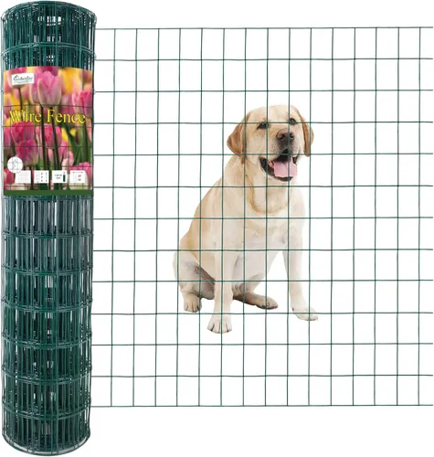 Miniatura 18 de FOREHOGAR Valla de alambre soldada con revestimiento de PVC negro de 24 pulgadas x 50 pies, 2 pulgadas x 3 pulgadas 16GA, rollo de cercado de borde