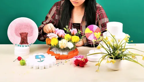Miniatura 6 de FFchuanhe Paquete de 10 círculos de espuma de 8 pulgadas para manualidades (1 pulgada de grosor), disco de espuma redondo de poliestireno