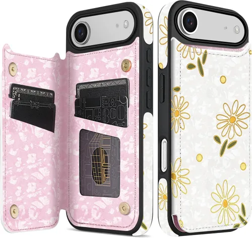 Miniatura 10 de NNH Funda tipo cartera compatible con iPhone Xs Max con bloqueo RFID, ranuras para tarjetas, folio de piel sintética, función atril, doble cierre