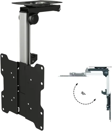 InstallerParts Soporte de techo plegable para TV – para pantalla plana de 17 a 37 pulgadas y monitor de hasta 44 libras, ángulo abatible y giratorio