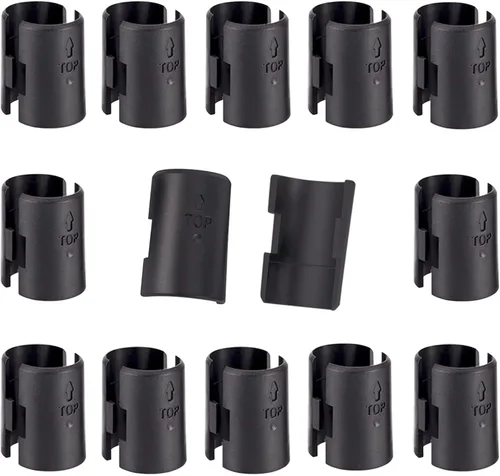 Miniatura 7 de Clips de alambre para estanterías, paquetes de 18 unidades, clips de bloqueo para estanterías de alambre para postes de 1", mangas de estanterías