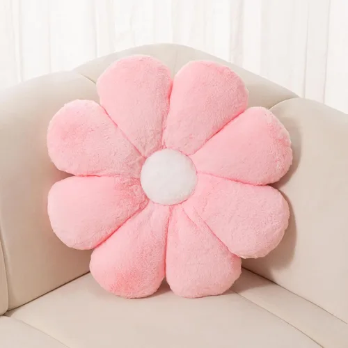 FIONOUT Almohada de flores rosa, almohada de margarita de 17.7 pulgadas, linda almohada de piso para sentarse, decoración de habitación y almohada