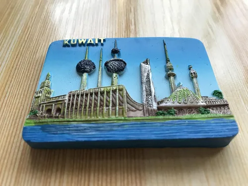 Miniatura 2 de Kuwait 3D imán de nevera viaje pegatinas recuerdos, decoración casera creativa Kuwait refrigerador imán