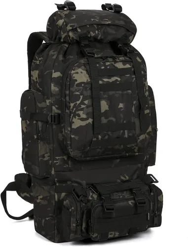 Miniatura 16 de Mochila de senderismo para acampar de 100L, mochila táctica militar Molle, mochila de senderismo ligera impermeable, Grande Citycamo