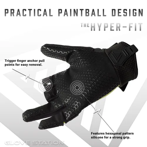 Miniatura 4 de Glove Station Hyper-Fit - Guantes Tácticos de Tiro y Trabajo - Verde, Grande - Diseño Sin Dedos, Equipo de Paintball y Airsoft para Hombres