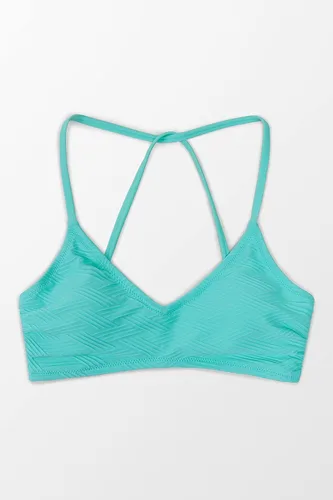Miniatura 59 de CUPSHE - Parte superior de bikini para mujer; traje de baño superior con diseño cruzado, tirantes delgados y escote en V