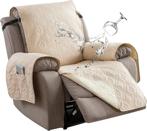 Miniatura 12 de Genina - Funda impermeable para sillón reclinable de dos plazas, funda antideslizante para sofá, funda para sofá reclinable de 2 plazas, funda