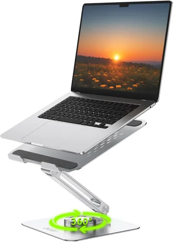 acer Soporte para laptop para escritorio, con base giratoria de 360°, elevador giratorio para computadora de escritorio, soporte ajustable para