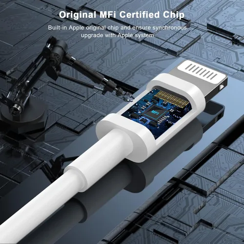 Miniatura 2 de Adaptador Lightning a 30 pines, certificado MFi de Apple, sin audio, macho de 8 pines a hembra de 30 pines, convertidor de conector con cable Blanco