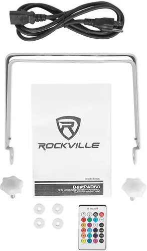 Miniatura 9 de 2 Rockville Best PAR 60 - Luces de lavado recargables blancas inalámbricas DMX+RGBWA+UV