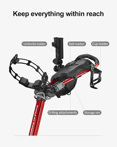 Miniatura 7 de Caddytek CaddyLite Compact - Carrito de golf plegable de aluminio ligero de 3 ruedas con sistema de plegado cuádruple, ruedas EVA, mango ajustable