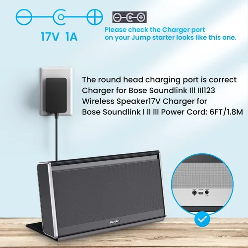 Miniatura 3 de Cargador para Bose Soundlink I II III 1 2 3 Cargador Bluetooth Altavoz Cable de alimentación Reemplazo 17V-20V Bose Soundlink Altavoz inalámbrico