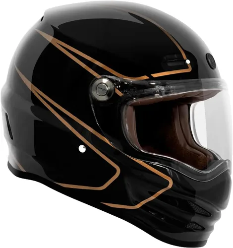 Miniatura 3 de Casco Torc T-9 Retro de Cara Completa Deep Stage Escenario profundo negro brillante