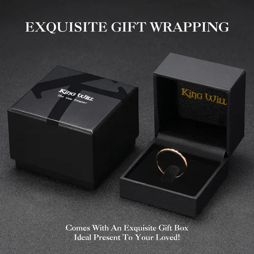 Miniatura 6 de King Will Anillo de boda de carburo de tungsteno para hombres y mujeres, anillo de promesa para pareja de 0.079 pulgadas, 0.176 pulgadas