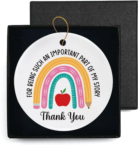 PNTKION Thank You for Being Such an Important Part of My Story Thank You, adorno de cerámica, letrero de recuerdo, placa redonda, regalo de