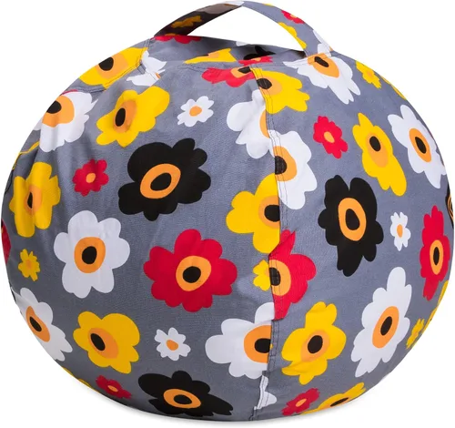 Miniatura 7 de Posh Stuffable - Sillón puff con almacenamiento para niños, contenedor de animales de peluche, organizador de juguetes de niños Lona rayas verde