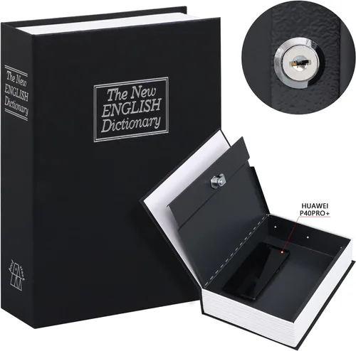 Miniatura 12 de KYODOLED - Caja fuerte con forma de libro, con cerradura de combinación, caja portátil de seguridad secreta, para ocultar dinero, metálica