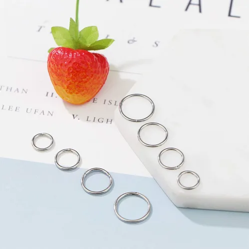 Miniatura 5 de Jstyle 8Pcs 16G Surgical Steel Hinged Clicker Segment Nose Rings Hoop Helix Cartilage Daith Tragus Sleeper Earrings Body Piercing 6-12MM Improved