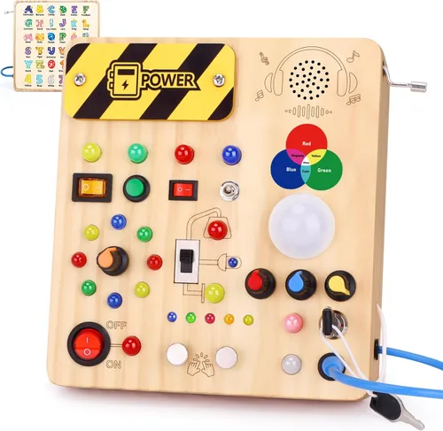 Miniatura 7 de Grarain Tablero de actividades para niños pequeños – Juguete educativo Montessori para niños y niñas de 1 a 3 años Actividad de aprendizaje