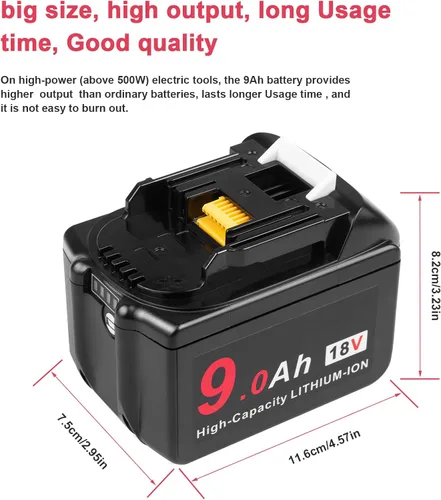 Miniatura 6 de ARyee Batería de repuesto BL1890 9000mAh 18V para herramientas eléctricas inalámbricas Makita BL1830 BL1840 BL1850 BL1860 BL1860 BL1890 DKP180Z