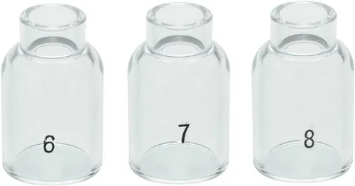RIVERWELD TIG - Vasos de vidrio con boquilla de cuarzo transparente 53N60 6# 3/8 pulgadas 0.374 in, 53N61 7# 7/16 pulgadas 0.433 in, 53N61S 8# 1/2