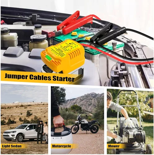 Miniatura 7 de Cables de puente con adaptador para batería DeWalt de 20 V, arrancador de coche portátil de 12 V, con kit de salto de 11 AWG para adaptador de cable