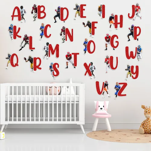 Miniatura 8 de Seyal® Adhesivo de pared con alfabeto de fútbol americano A-Z