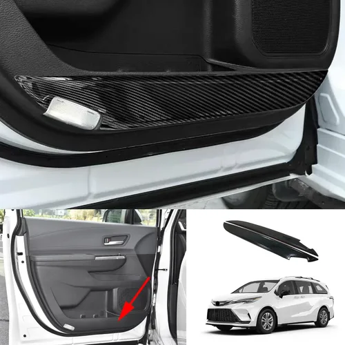 Miniatura 5 de Accesorios para Toyota Sienna Protector de panel de puerta de automóvil, cubiertas de acero inoxidable, 2 piezas de 2021 2022 2023 2024 (Blcak)