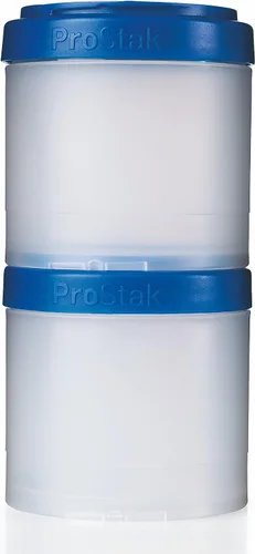 Miniatura 18 de BlenderBottle ProStak frascos de almacenamiento Twist n' Lock de expansión 2 paquetes con bandeja para pastillas, todo negro