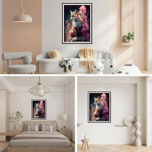 Miniatura 3 de SENQAO Kits de Pintura de Diamantes de Zorro para Adultos y Niños, Encantador Zorro DIY 5D Redondo Taladro Completo Arte de Diamantes, Imagen