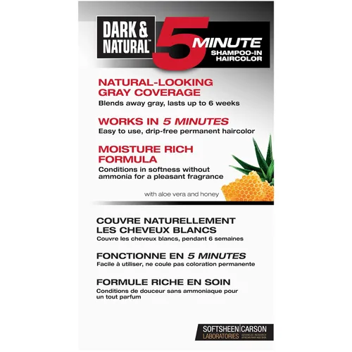 Miniatura 3 de SoftSheen-Carson Dark & Natural Champú-Tinte para el Cabello de 5 Minutos, Negro Azabache