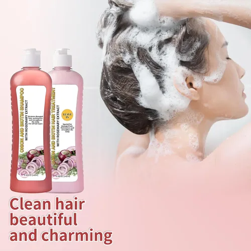 Miniatura 8 de Champú de cebolla y biotina con extracto de romero, fórmula hidratante y fortalecedora para cabello dañado, seco o adelgazante, cuidado nutritivo
