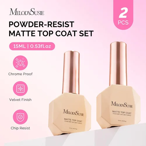 Miniatura 7 de MelodySusie 2 capas superiores de gel mate de 0.5 onzas líquidas, fórmula resistente al polvo, curable UV de larga duración para detalles de pintura