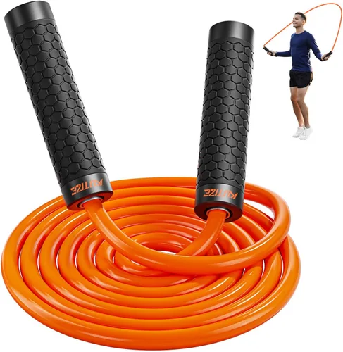 Miniatura 8 de KUTIZE Cuerda de saltar, cuerda de saltar pesada para hombres y mujeres, cuerdas de saltar pesadas ajustables de 1 libra, adecuada para boxeo