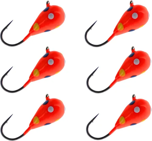 Miniatura 27 de Reaction Tackle Plantillas de pesca en hielo de tungsteno - Plantilla súper sensible en forma de lágrima para panfish, crappie, lucioperca, perca