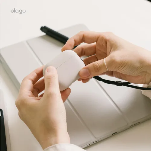 Miniatura 6 de elago Funda híbrida líquida compatible con AirPods Pro 3, protección de triple capa, cordón incluido, carga inalámbrica, resistente a los golpes