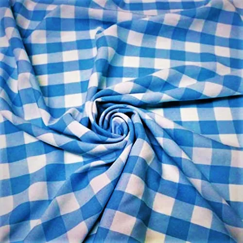 Miniatura 15 de New Creations Fabric & Foam Inc, 58/59 pulgadas de ancho 100% poliéster popelina tela a cuadros (azul claro, 3 yardas)