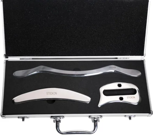 Miniatura 5 de STICKON Juego de herramientas de raspador muscular Gua Sha de acero inoxidable, herramienta de masaje raspador, herramienta de raspador de masaje