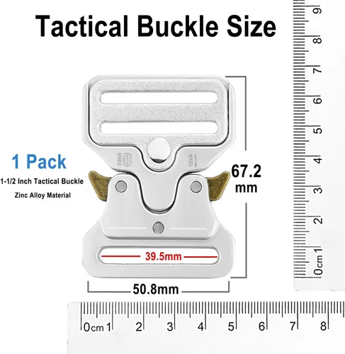 Miniatura 2 de Reemplazo de hebilla táctica de 1-1/2 pulgadas, hebillas de cinturón tácticas de metal resistente para correa de nailon, collar de perro, arnés