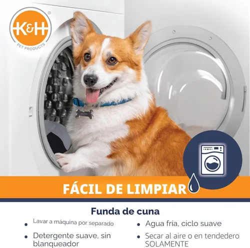 Miniatura 8 de K&H PET PRODUCTS - Cuna elevada para mascotas con centro de malla, varios tamaños Malla gris/negra