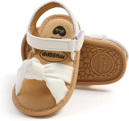 Miniatura 3 de COSANKIM Sandalias de verano para bebés y niñas con suela suave de flores, zapatos de vestir para cuna, recién nacidos, para recién nacidos
