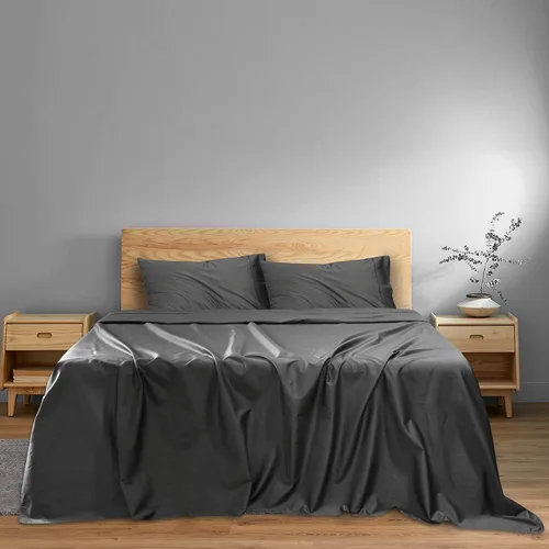 Miniatura 7 de Boston Linen Co. - Juego de sábanas de 400 hilos tamaño King, sábanas de 100 % algodón de calidad de hotel con bolsillos profundos, sábanas y fundas